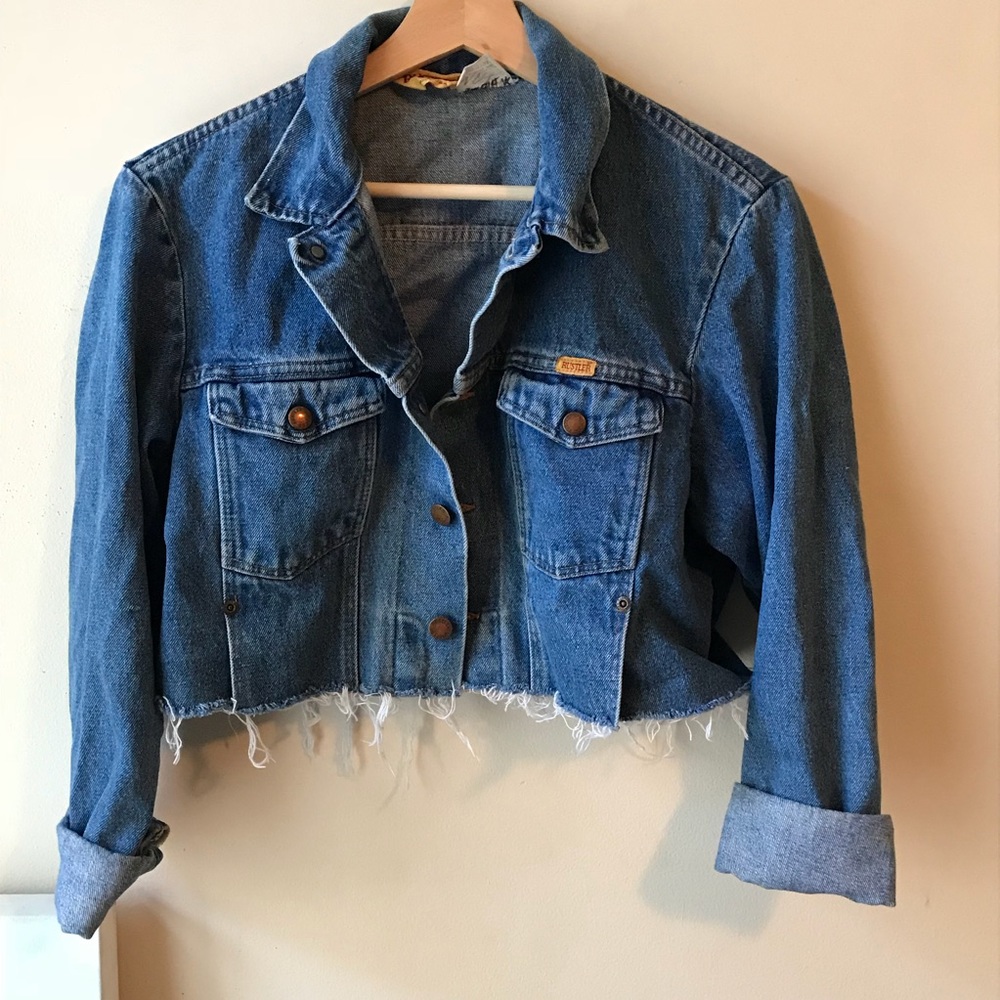 Vintage Rustler denim cut off jacket
